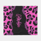 Rosa und Lila Leopardrucke Fleecedecke (Vorderseite (Horizontal))