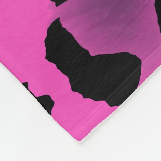Rosa und Lila Leopardrucke Fleecedecke (Ecke)