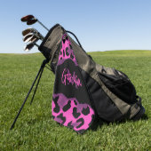 Rosa und Lila Leopardrucke Golfhandtuch (Gras)