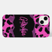 Rosa und Lila Leopardrucke iPhone Hülle (Rückseite (Horizontal))
