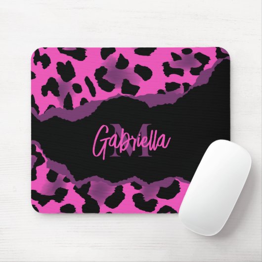 Rosa und Lila Leopardrucke Mousepad (Mit Mouse)