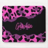 Rosa und Lila Leopardrucke Mousepad (Vorne)