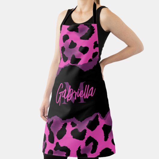 Rosa und Lila Leopardrucke Schürze (InSitu)
