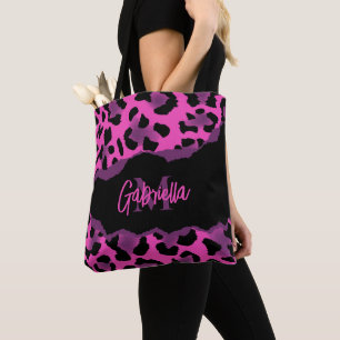 Rosa und Lila Leopardrucke Tasche