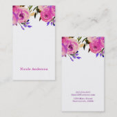 rosa und Lila leuchtend Moderne florale Cheminée k Visitenkarte (Vorne/Hinten)