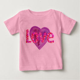 Rosa und Lila Liebe Herz Baby T-shirt