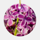 Rosa und Lila Lilac-Blume Keramik Ornament (Vorne)