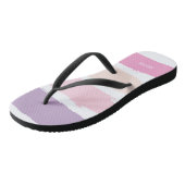 Rosa und Lila Lipstick Streifen Flip Flops Badesandalen (Schrägansicht)
