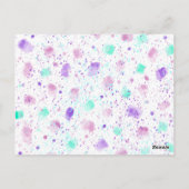 Rosa und Lila Mädchen zum Geburtstag Postkarte (Rückseite)