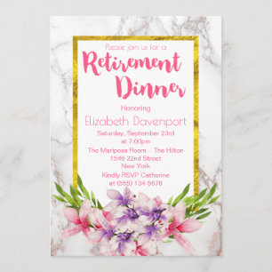 Rosa und Lila Magnolias-Pensionessen Einladung