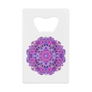 Rosa und Lila Mandala-Muster Geldbeutel Flaschenöffner