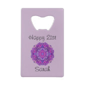 Rosa und Lila Mandala-Muster Geldbeutel Flaschenöffner (Rückseite)