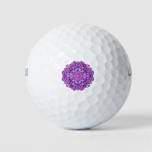 Rosa und Lila Mandala-Muster Golfball (Vorderseite)