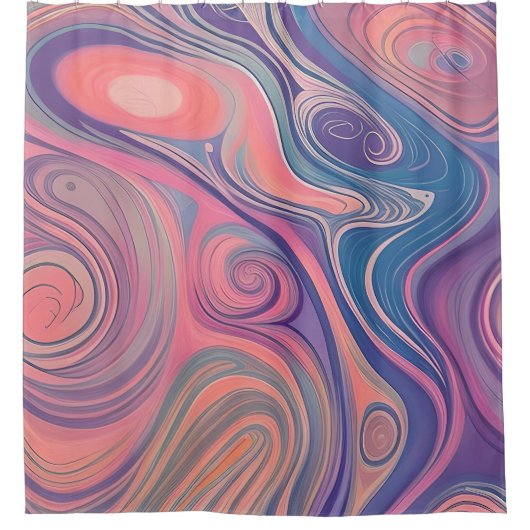 Rosa und lila Marmor Duschvorhang (Vorderseite)