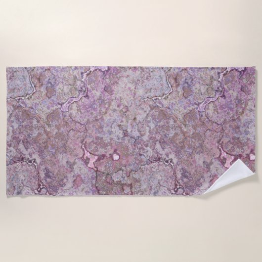 Rosa und Lila Marmor Strandtuch (Vorderseite)