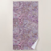 Rosa und Lila Marmor Strandtuch (Vorderseite)