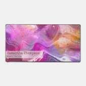 Rosa und Lila Marmorbezeichnung und Beruf Schreibtischunterlage (Vorderseite)