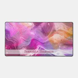 Rosa und Lila Marmorgalaxie Schreibtischunterlage