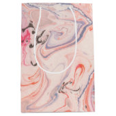 Rosa und Lila Marmorierung Mittlere Geschenktüte (Vorderseite)