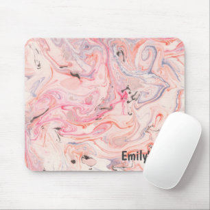 Rosa und Lila Marmorierung Mousepad