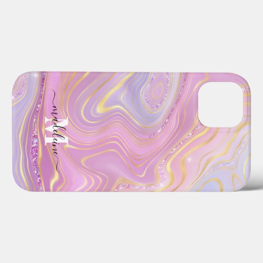 Rosa und Lila Marmorverkleidung Case-Mate iPhone Hülle (Rückseite (Horizontal))