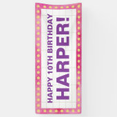 Rosa und Lila Marquee Birthday Banner (Vertikal)