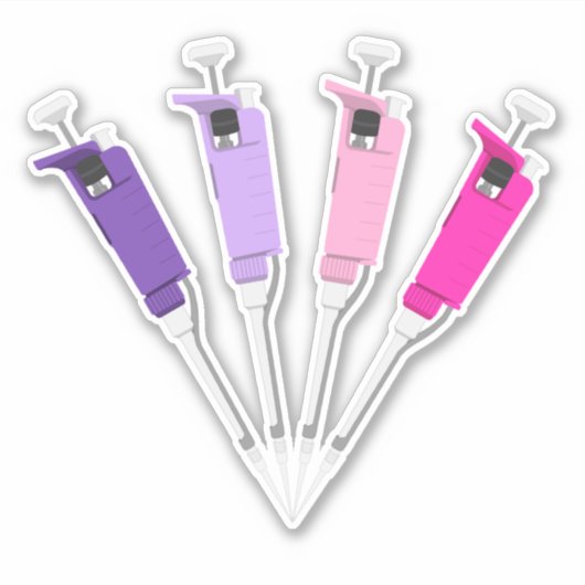 rosa und Lila Mikroipettes Aufkleber (Vorderseite)