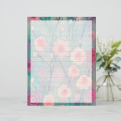 Rosa und Lila mit Blumenmotiven (Stehend Vorderseite)