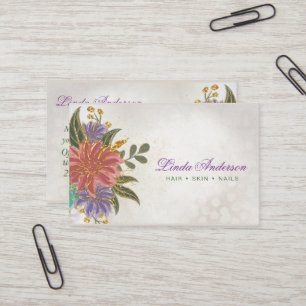 Rosa und Lila mit goldfarbener Blüte Visitenkarte