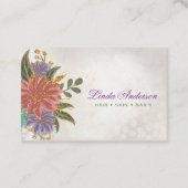 Rosa und Lila mit goldfarbener Blüte Visitenkarte (Vorderseite)