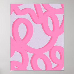 Rosa und Lila Mittelalter Moderne Abstrakte Linien Poster