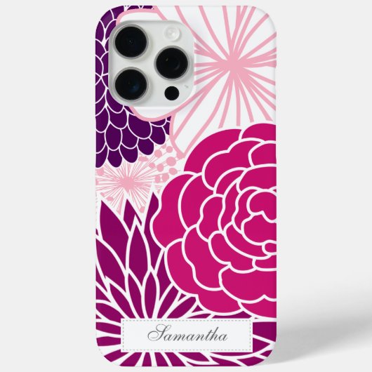 Rosa und Lila Mod, floral Case-Mate iPhone Hülle (Rückseite)