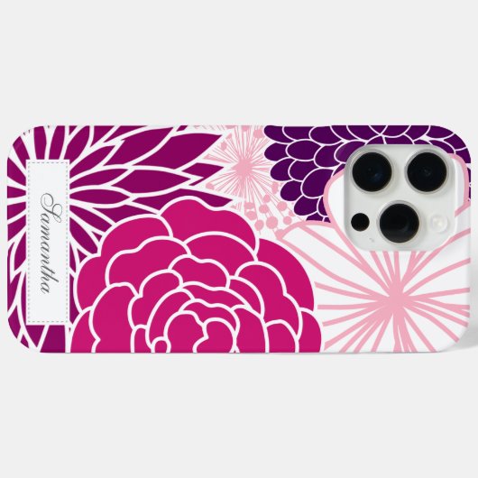 Rosa und Lila Mod, floral Case-Mate iPhone Hülle (Rückseite (Horizontal))