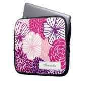 Rosa und Lila Mod, floral Laptopschutzhülle (Vorderseite Links)