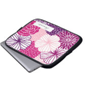 Rosa und Lila Mod, floral Laptopschutzhülle (Vorne Knopf)