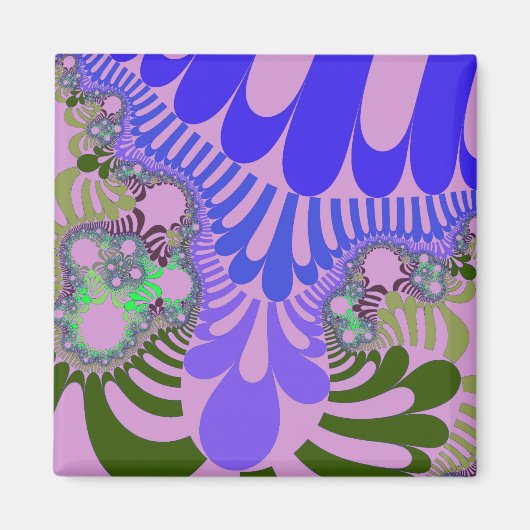 Rosa und Lila Mod Magnet (Vorne)