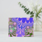 Rosa und Lila Mod Postkarte (Stehend Vorderseite)