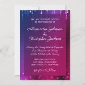 Rosa und Lila moderne Sparkle-Hochzeit Einladung (Vorderseite)