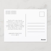 Rosa und lila Monogramm Moderne Geschäft Dankeschö Postkarte (Rückseite)