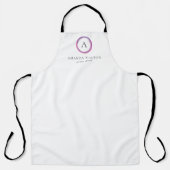 Rosa und lila Monogramm Moderne Geschäftswelt Schürze (Vorderseite)