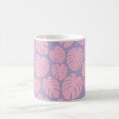 Rosa und lila Monstera-Blätter Kaffeetasse (Mittel)