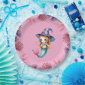 Rosa und lila Muscheln Pappteller (Party)