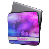 rosa und Lila Muster Abstrakter Kreise Laptopschutzhülle (Vorderseite Links)