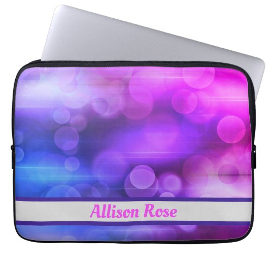 rosa und Lila Muster Abstrakter Kreise Laptopschutzhülle (Vorderseite)