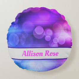 rosa und Lila Muster Abstrakter Kreise Rundes Kissen
