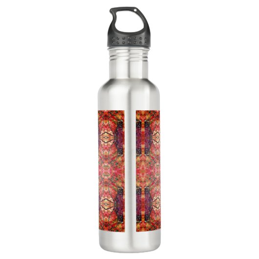 Rosa und lila Muster Edelstahlflasche (Rückseite)