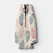 Rosa und Lila Muster ethnischer Zugehörigkeit Flaschenkühler (Rückseite)