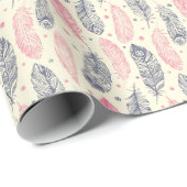 Rosa und Lila Muster ethnischer Zugehörigkeit Geschenkpapier (Rolleneckpunkt)