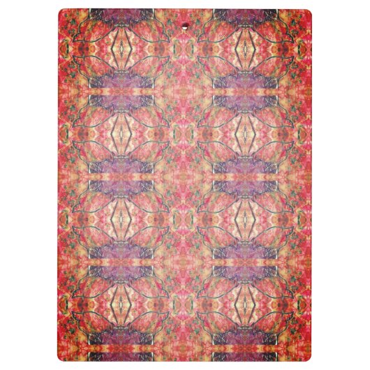Rosa und lila Muster Klemmbrett (Rückseite)