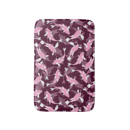 Rosa und Lila Muster - Koi Fish Badematte (Vorderseite Vertikal)